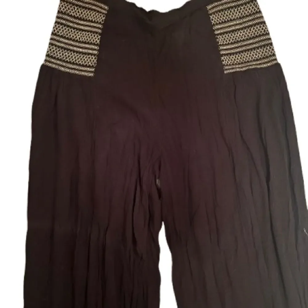 Free People Embroidered Waistband Pants